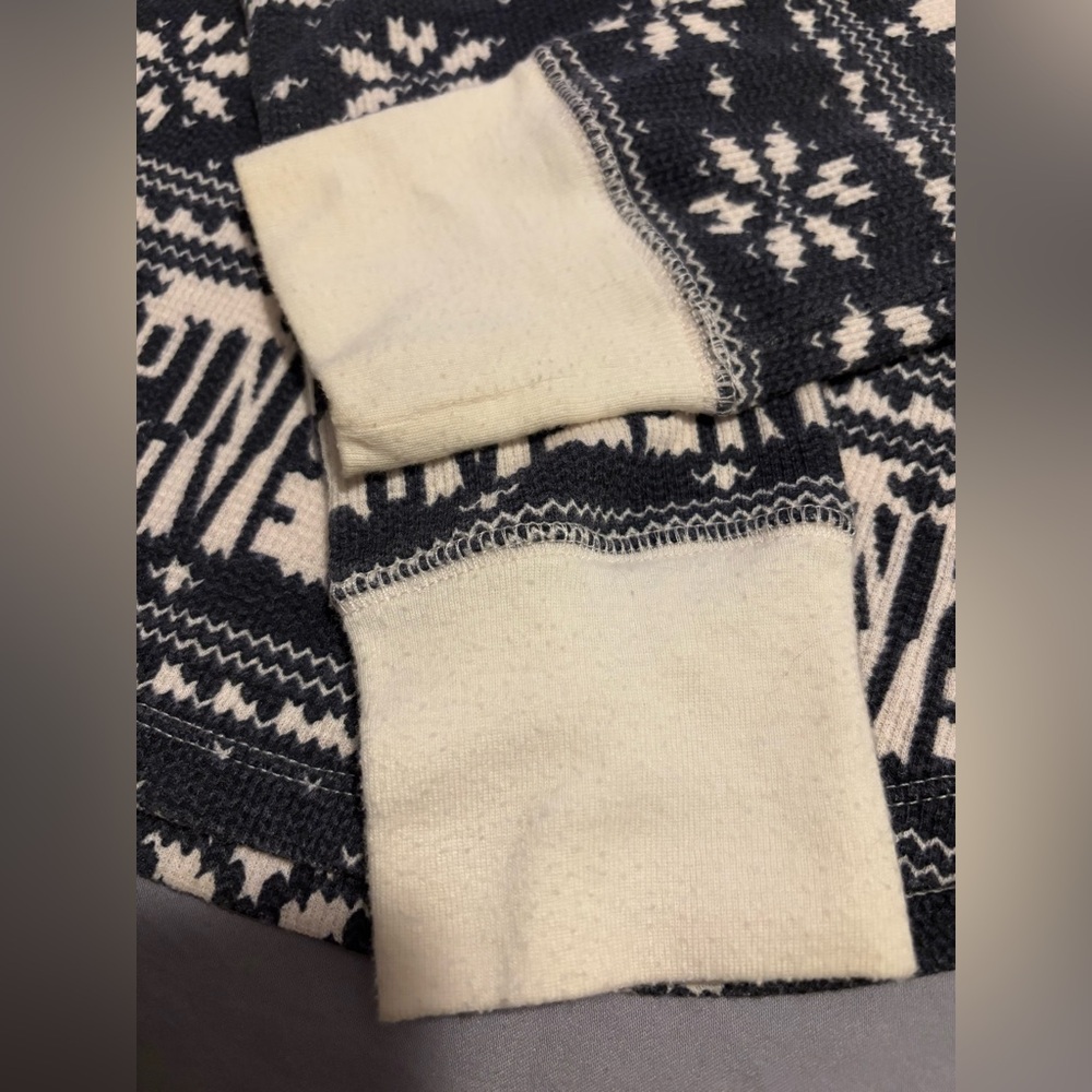 Victoria’s Secret VS PINK Cream/Off White Black Printed Long Sleeve Top Size S - Picture 3 of 5